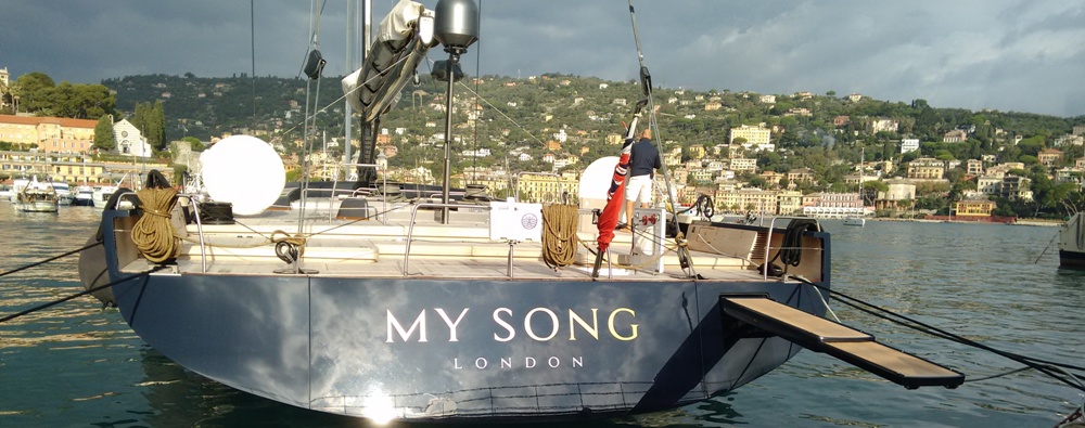 MySong per l'ormeggio a Santa Margherita.