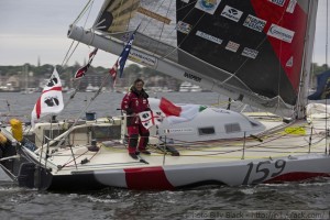 Andrea Mura a bordo del suo skipper