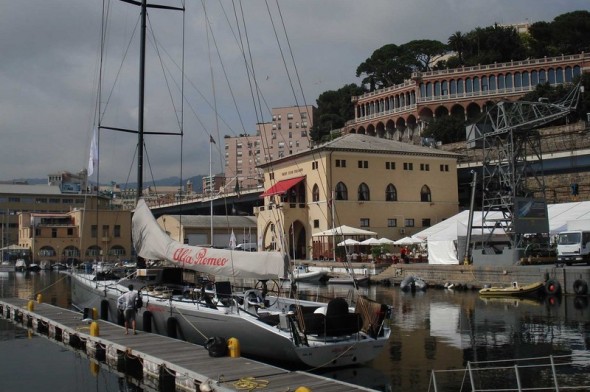 Una panoramica della sede nautica dello Ycht Club 'Duca degli Abruzzi' di Genova
