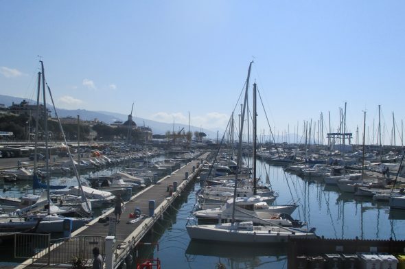 Zona portuale di Chiavari dall'alto.