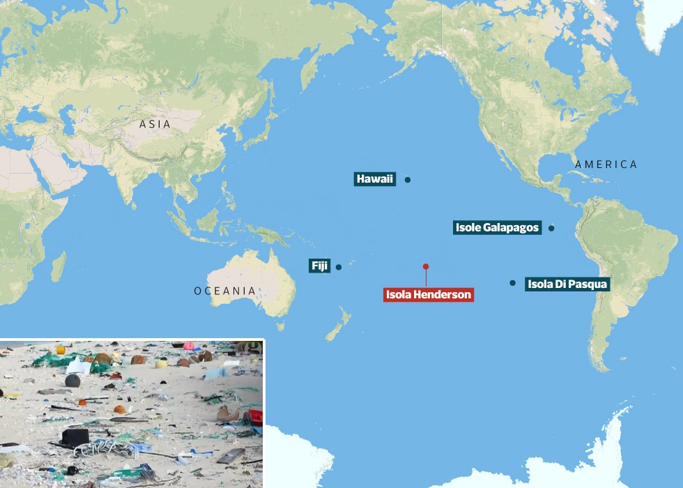L'isola di Henderson è sommersa dalla plastica: ecco dove si trova