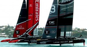 Land Rover e Team New Zealand durante l'America's Cup 2017