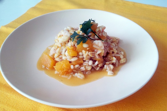 Risotto zucca e gamberi