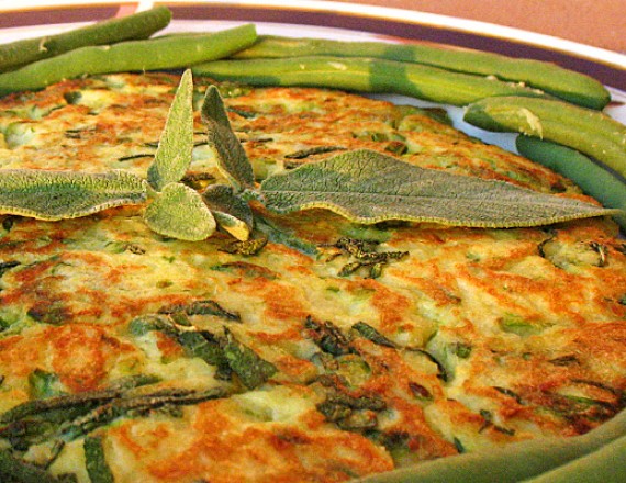 tortino di patate e fagiolini alla ligure