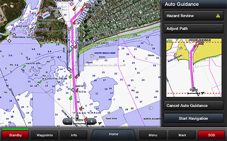 Garmin echoMap 52CV: uno screen del sistema AutoGuidance