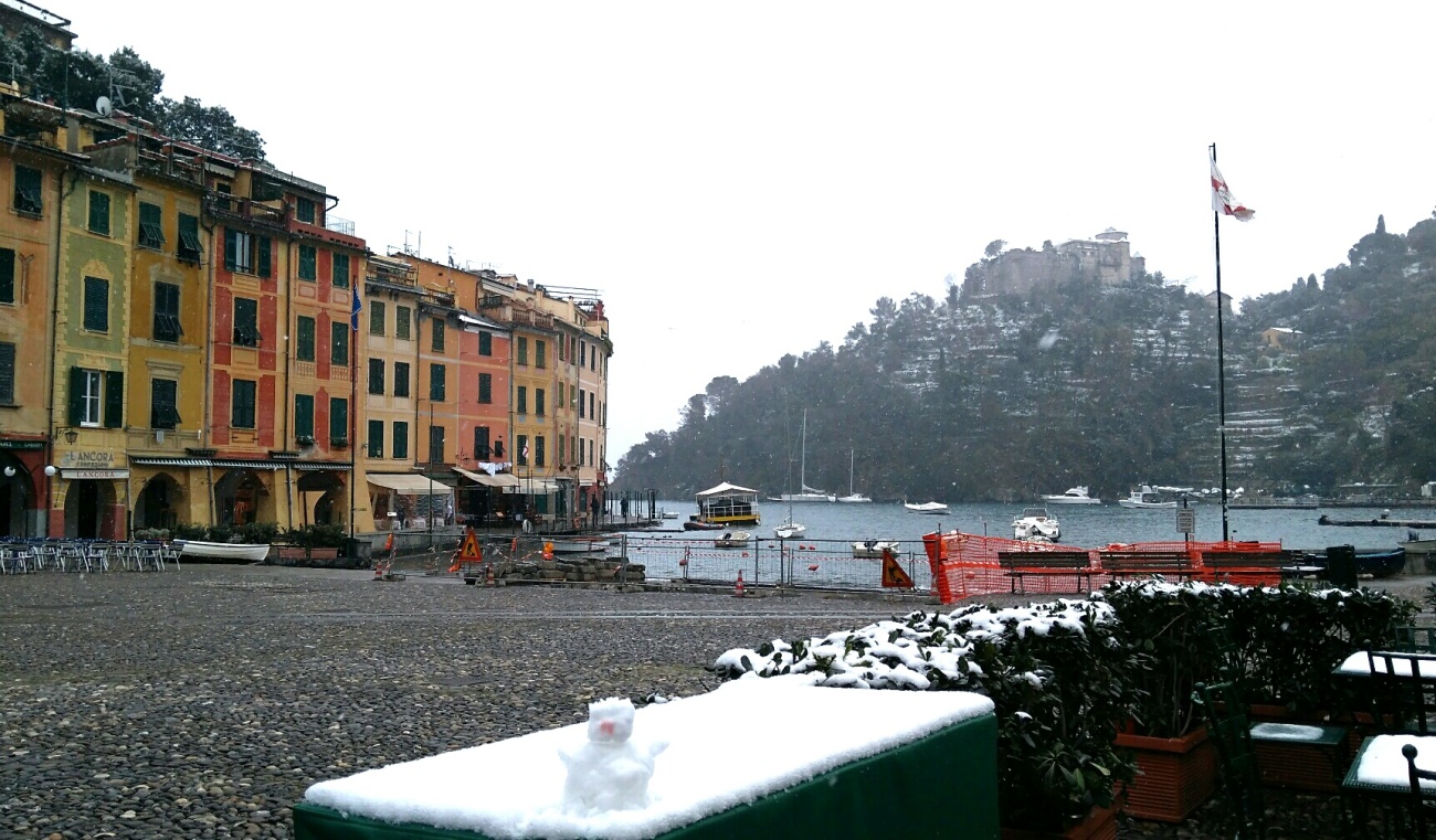 Neve a Portofino: ecco le immagini delle Piazzetta