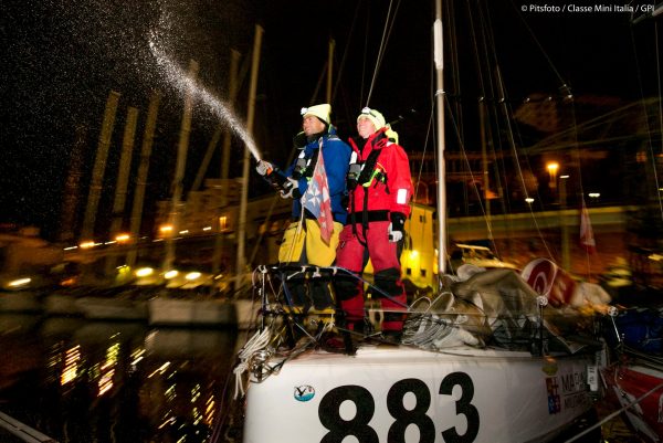 La coppia Valsecchi Pendibene all'arrivo del Gran Premio d'Italia 650