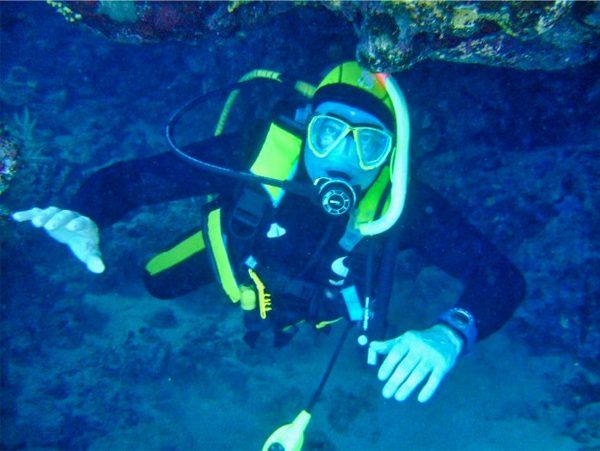 Un subacqueo in immersione