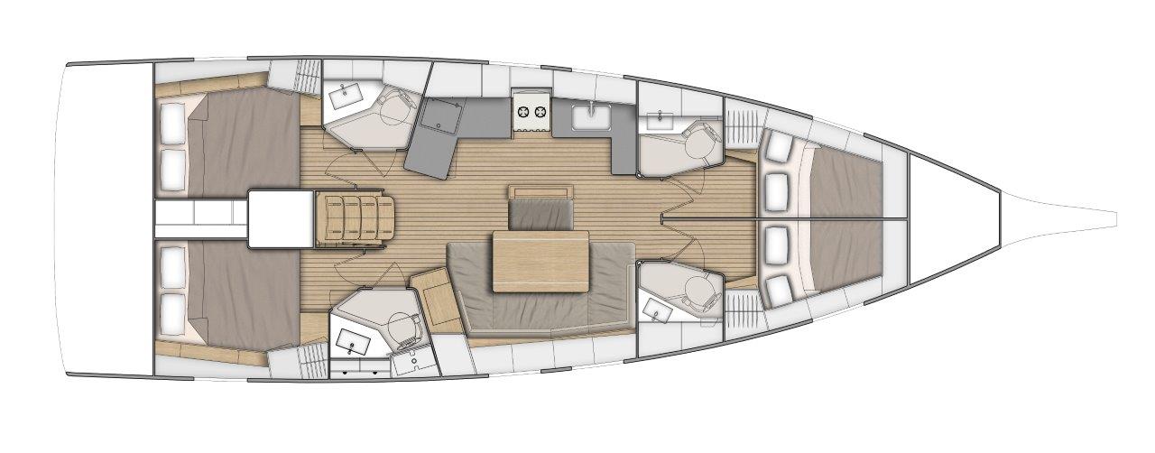 Beneteau Oceanis 46.1, lower deck