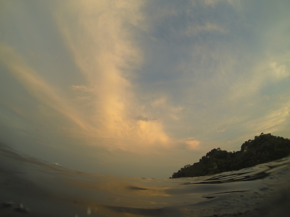 In kayak al tramonto