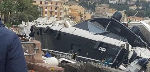 Rapallo, il porto devastato dalla mareggiata