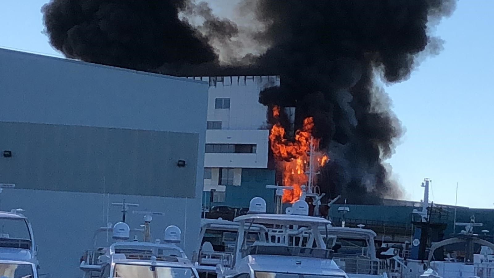 Incendio al palazzo dell'Autorità portuale di Savona