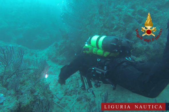 L'immersione dei Vigili del fuoco a Portofino