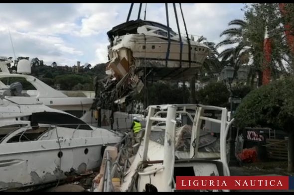 Il recupero dei relitti a Rapallo