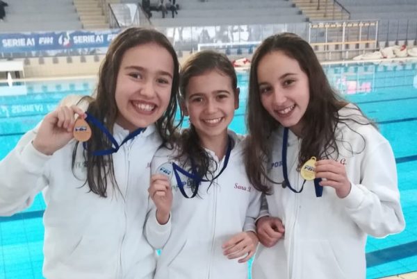 Polisportiva Anpi Molassana 2000 asd nuoto sincronizzato - Matilde Testino, Sara Bocchinu e Chiara Guarnotta (podio)