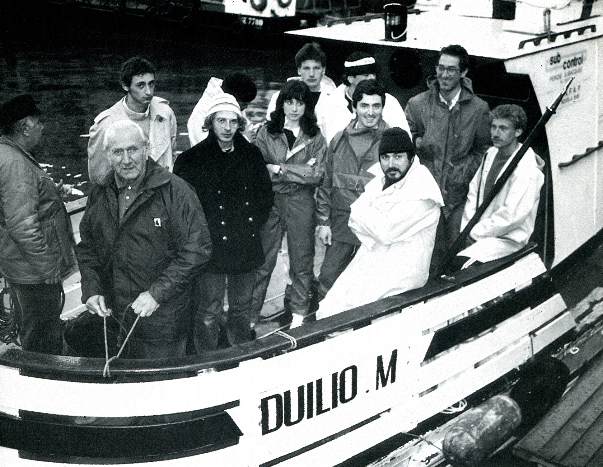 Premio Duilio Marcante 2019 - Duilio Marcante sulla barca a lui dedicata (foto scattata dal famoso giornalista e fotografo subacqueo Gianni Risso)