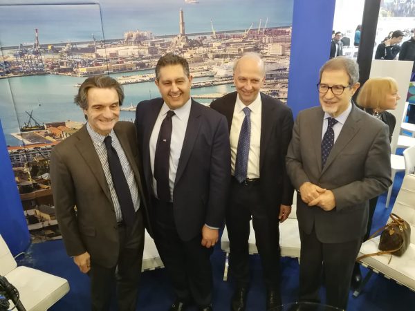 Ospite allo stand Liguria alla Bit anche il governatore della Lombardia, Fontana