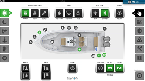 La page control di Simrad Smart Boat