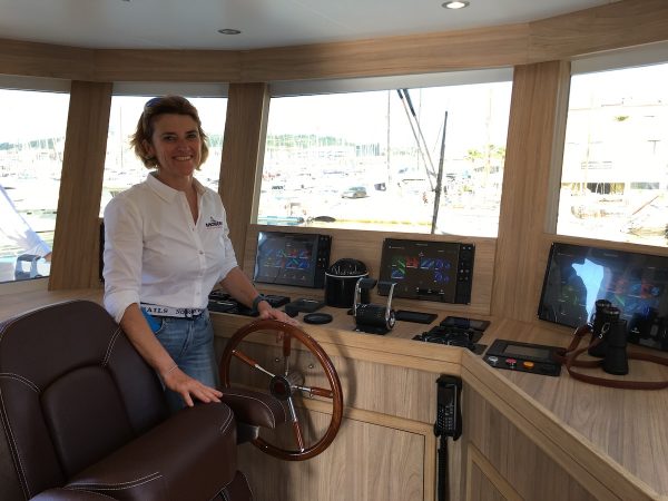 Elena Lappon (Cantieri Mostes) in plancia dell'Audace 80