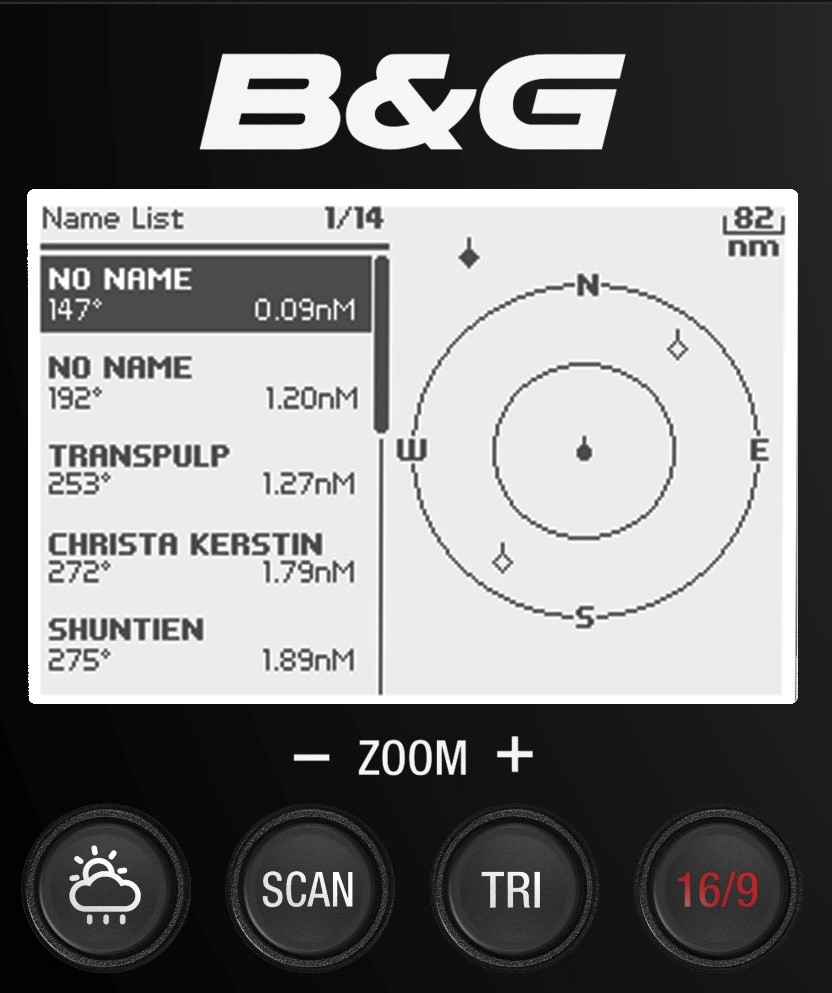 Il Vhf di B&G V60-B rileva le imbarcazioni in zona grazie all'AIS