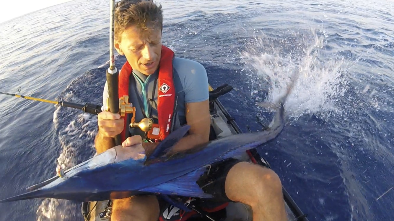 Aguglia imperiale di 28 kg catturata dal kayaker Filippo Landmann