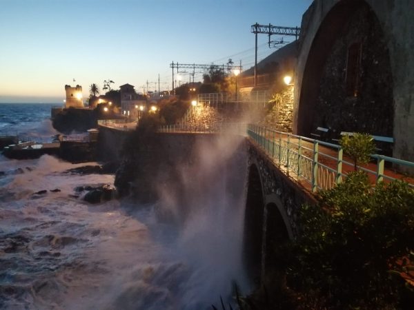 La mareggiata a Nervi e Portofino