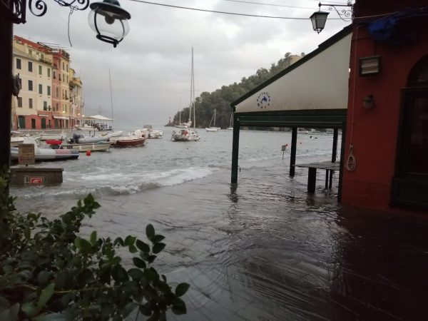 Il mare sui dehor di Portofino