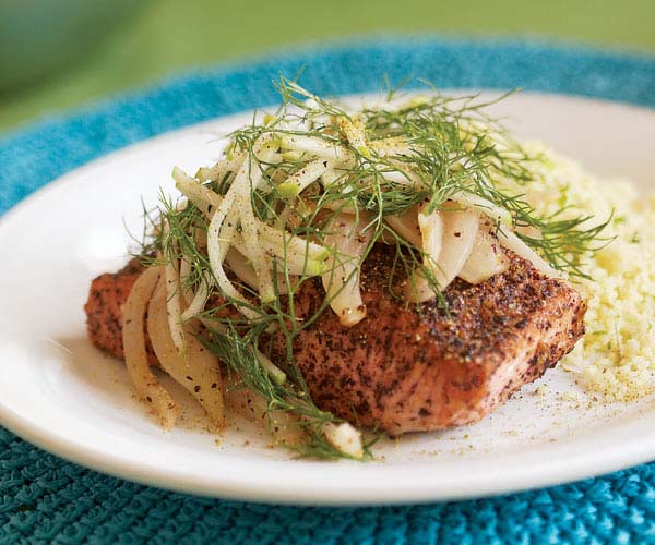 Ricetta del salmone con finocchi