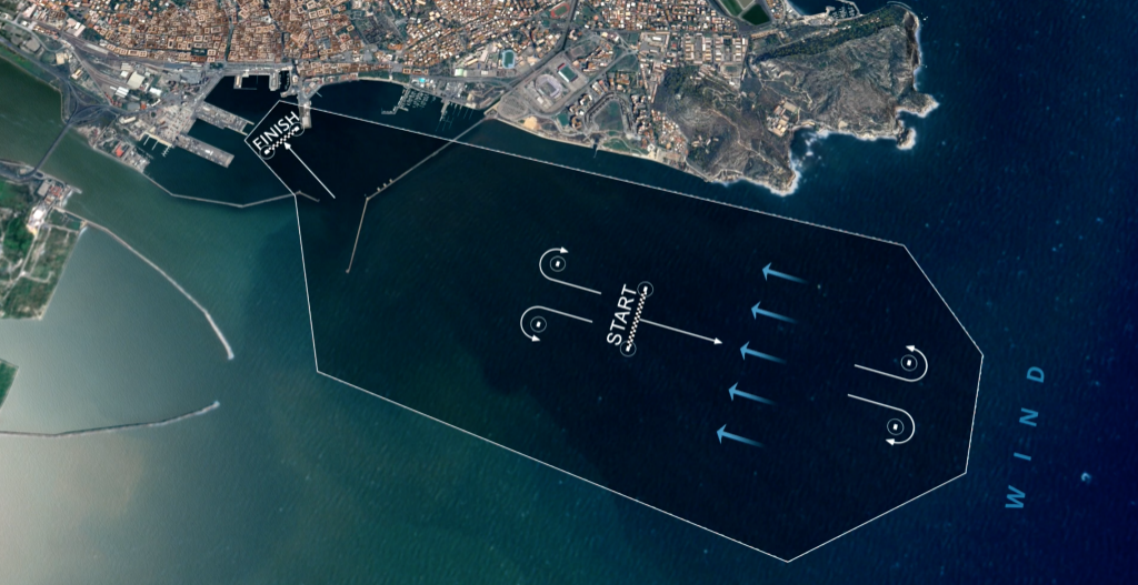 Il campo di regata di Cagliari