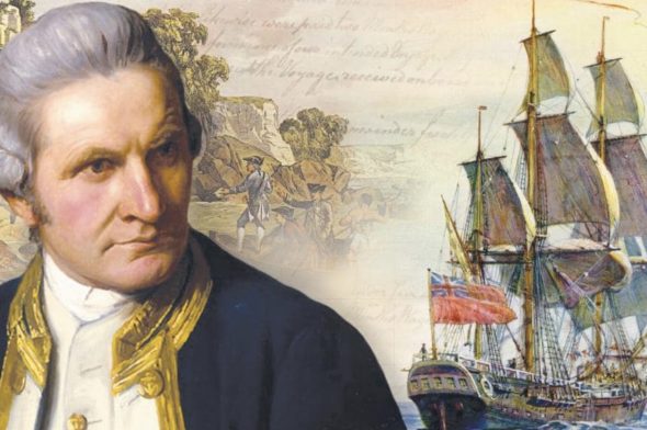 On the seafloor off Rhode Island the remains of the HMS Endeavour have been found, the brigantine commanded by Captain James Cook