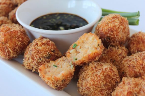 Shrimp balls with soy sauce