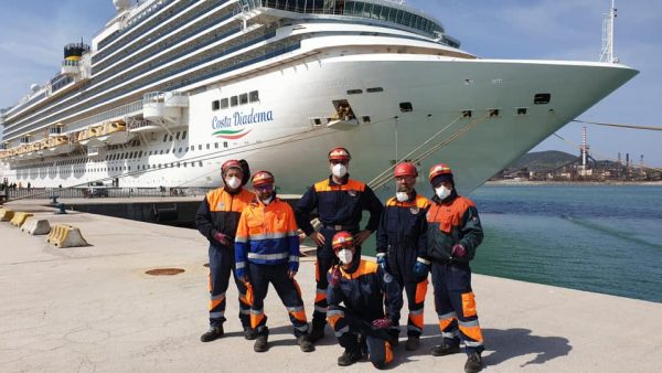 Anche il ruolo degli Ormeggiatori è stato importante per l'attracco di Diadema a Piombino
