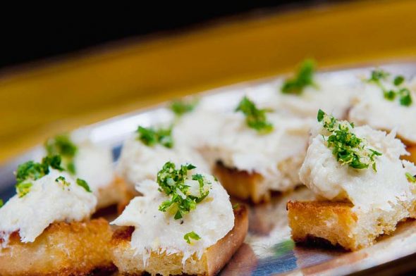 Salted codfish pate on toast (or polenta)