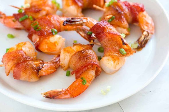 Prawns with pancetta