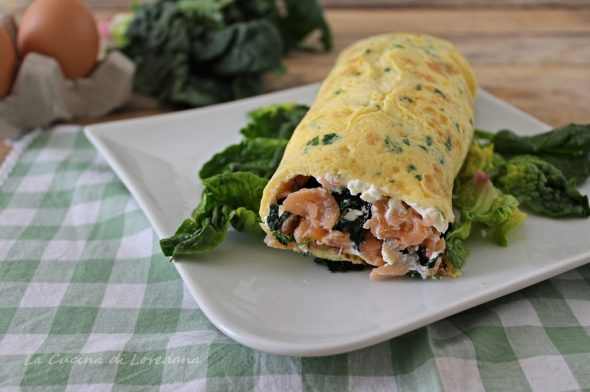 Salmon and spinach roll