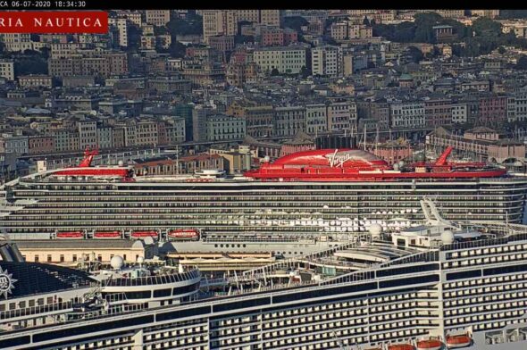 scarlet lady in Genoa