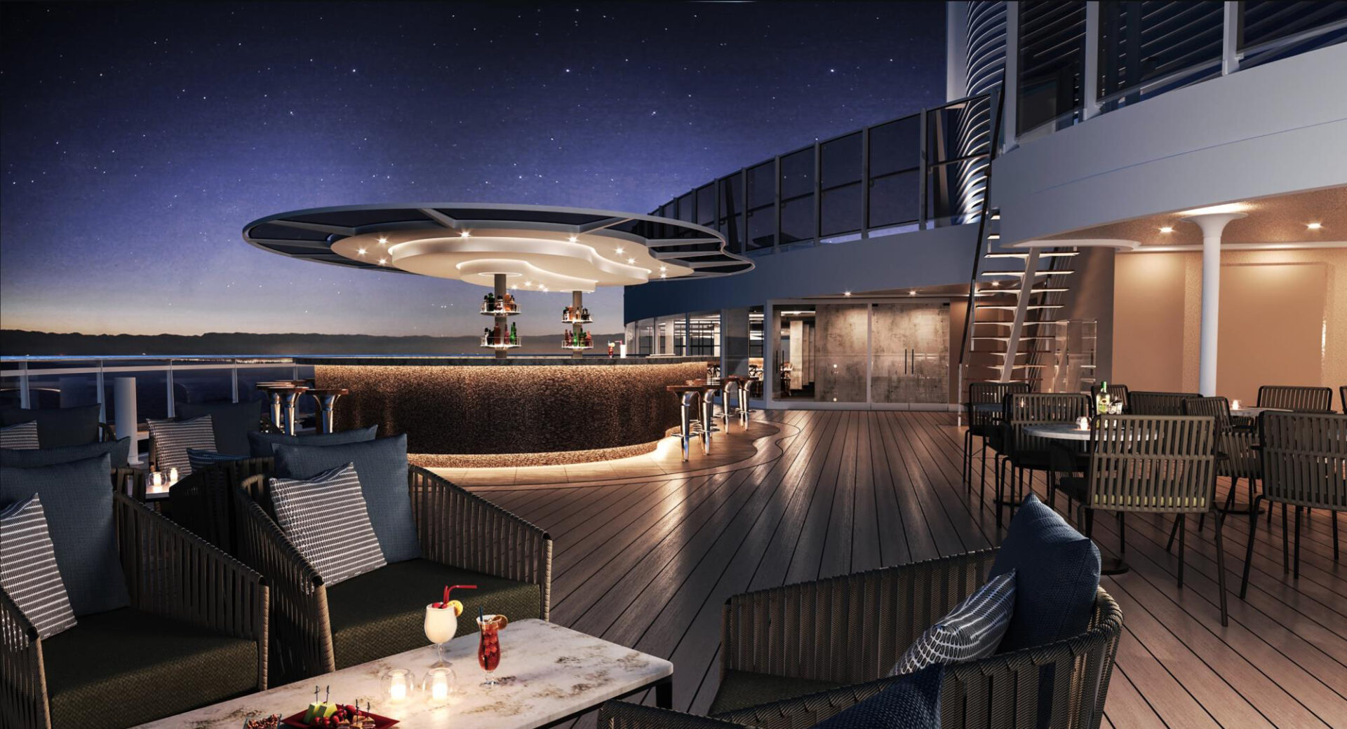 Lo Sky bar di Msc Seashore