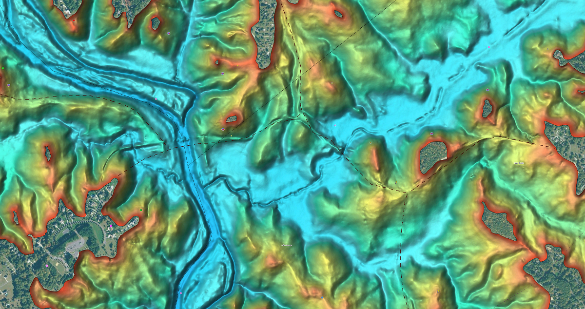 C-Map Reveal - NAY213-RevealLakes-LakeNorman-NC-ShadedRelief-Mosaic