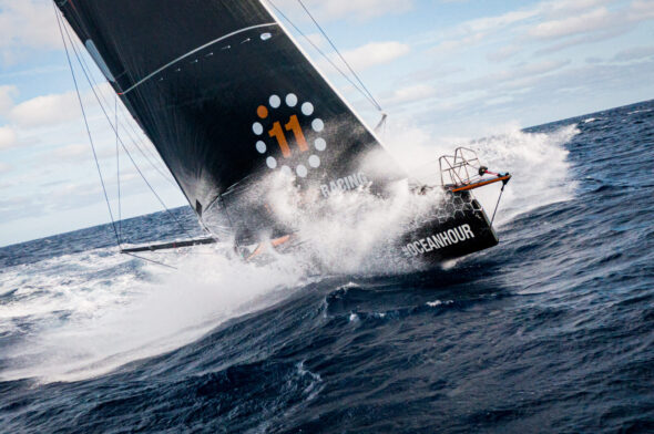 The Ocean Race Europe - 11th Hour Racing Team crossing the North Atlantic. Amory Ross