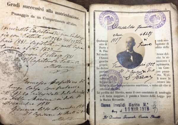 Libretto di Matricolazione Francesco Gerolamo Ansaldo