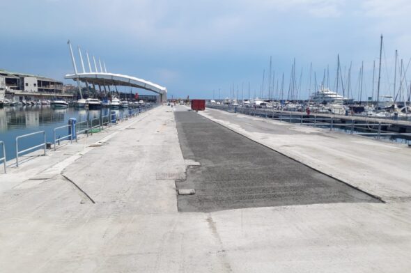 Lavori per la costruzione della nuova Torre Piloti di Genova