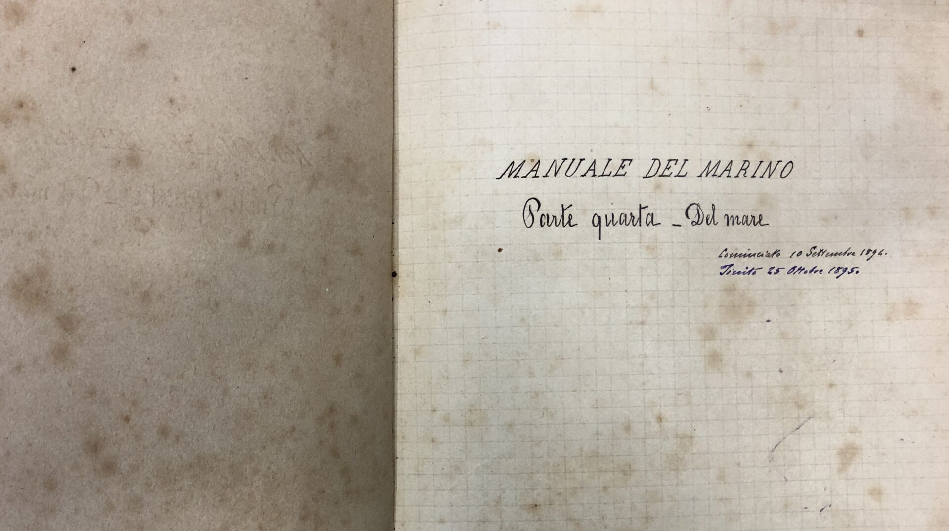 Manuale del marino - Del mare (1894). FONTE: Fondazione Ansaldo