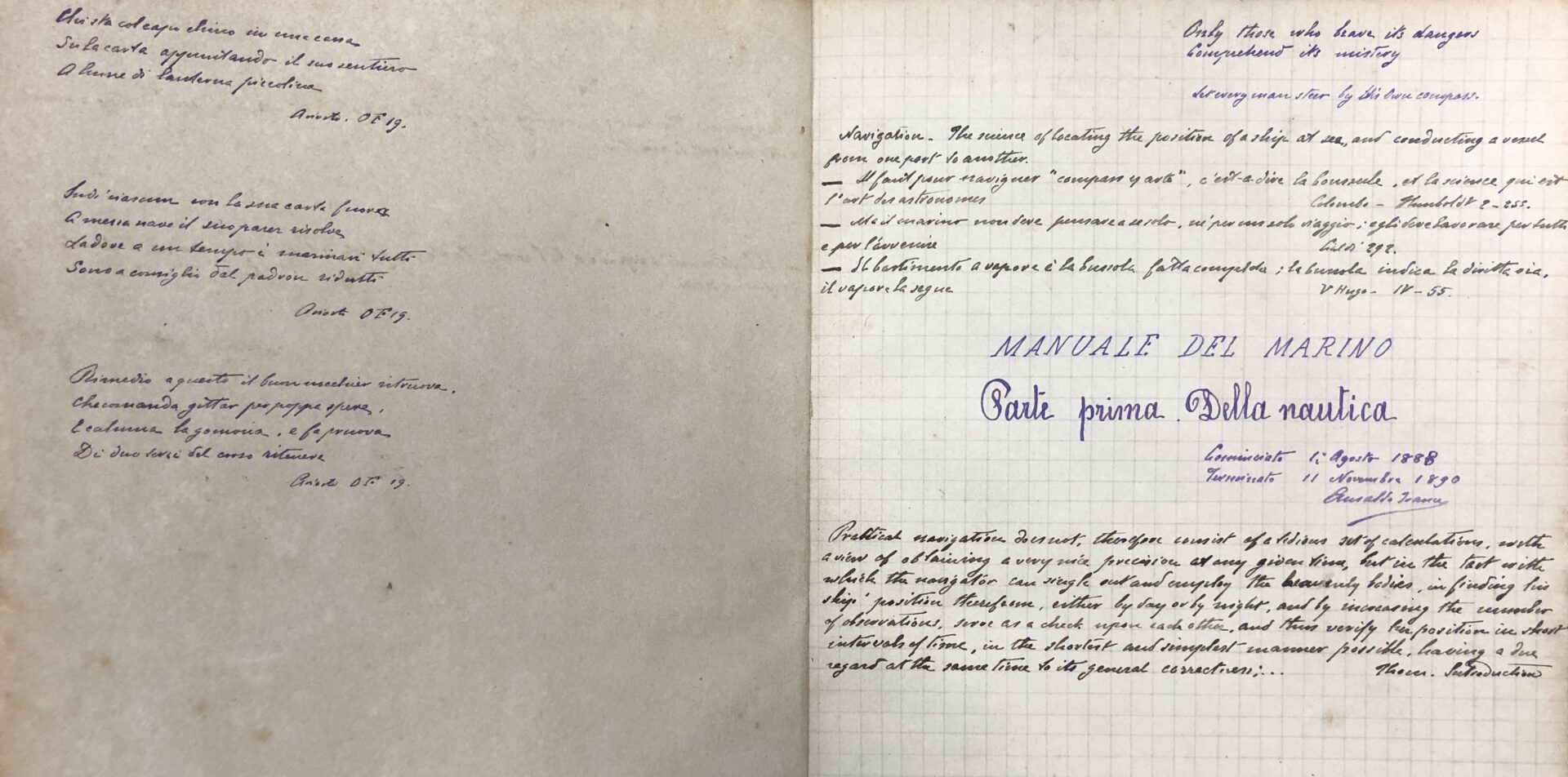 Manuale del marino - della nautica (1888). FONTE: Fondazione Ansaldo