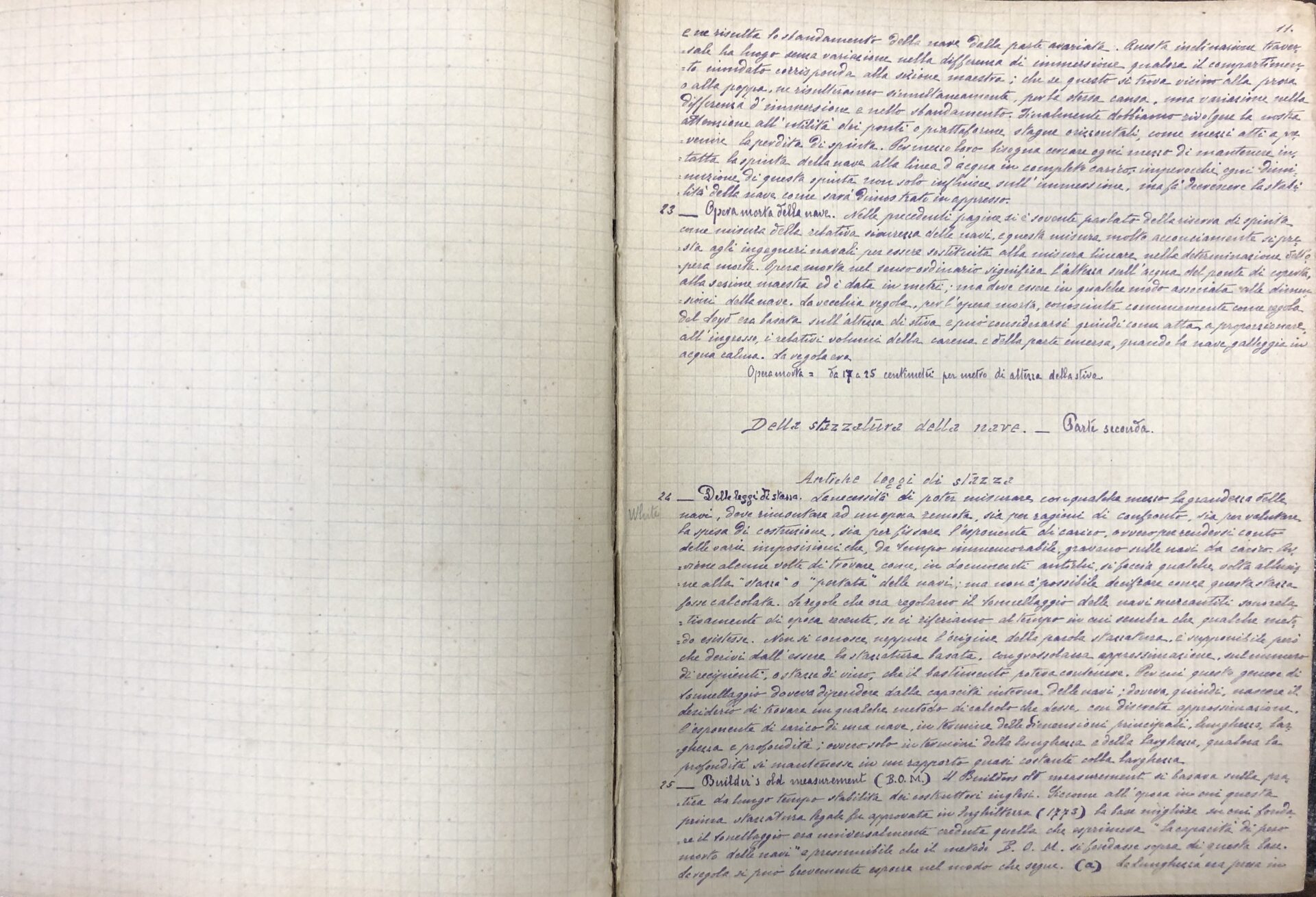 Manuale del marino - Architettura navale (1890). FONTE: Fondazione Ansaldo