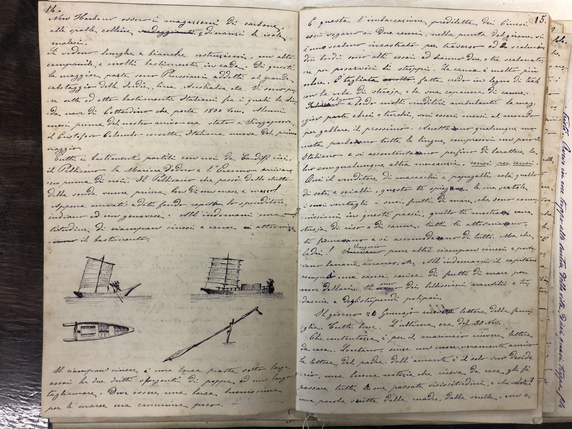 Imbarcazioni dal viaggio alle Indie (1878) Francesco Gerolamo. FONTE: Fondazione Ansaldo