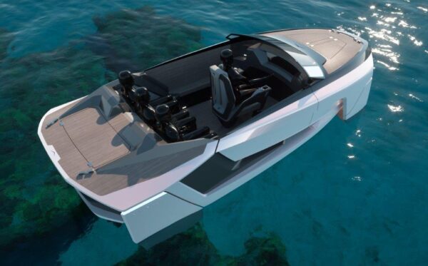 Future-E: il natante eco-sostenibile che sembra un’auto e vola sulle onde: rendering