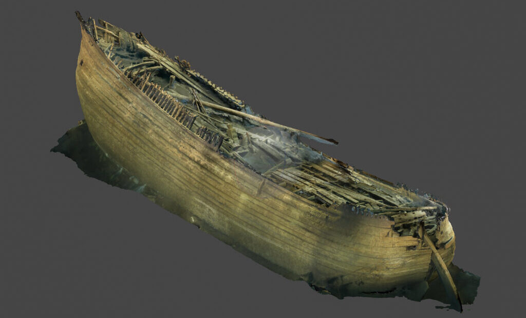 3D photogrammetric model of the Fluit ship wreck. Orthometric projection. Model by Metashape S/W