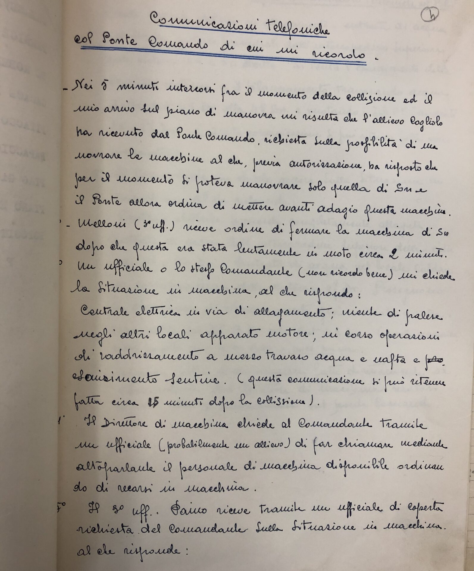 Comunicazioni telefoniche Andrea Doria
FONTE: Fondazione Ansaldo