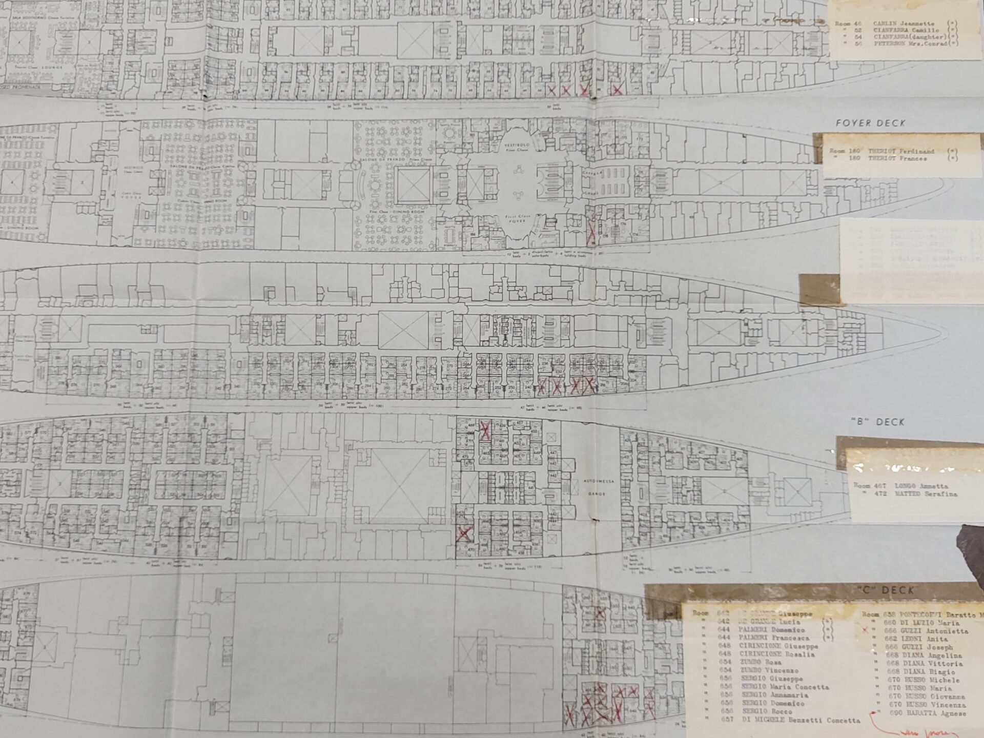 Passeggeri deceduti Andrea Doria 
FONTE: Fondazione Ansaldo