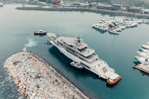 Il varo tecnico del Bilgin 243, superyacht da 74 metri